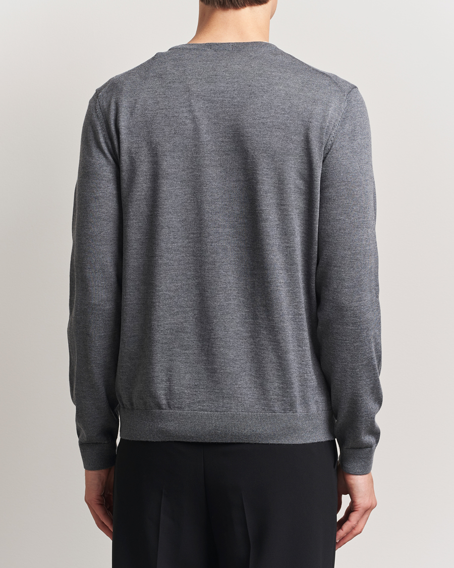 Mies | Puserot | BOSS BLACK | Melba Wool V-Neck Pullover Medium Grey
