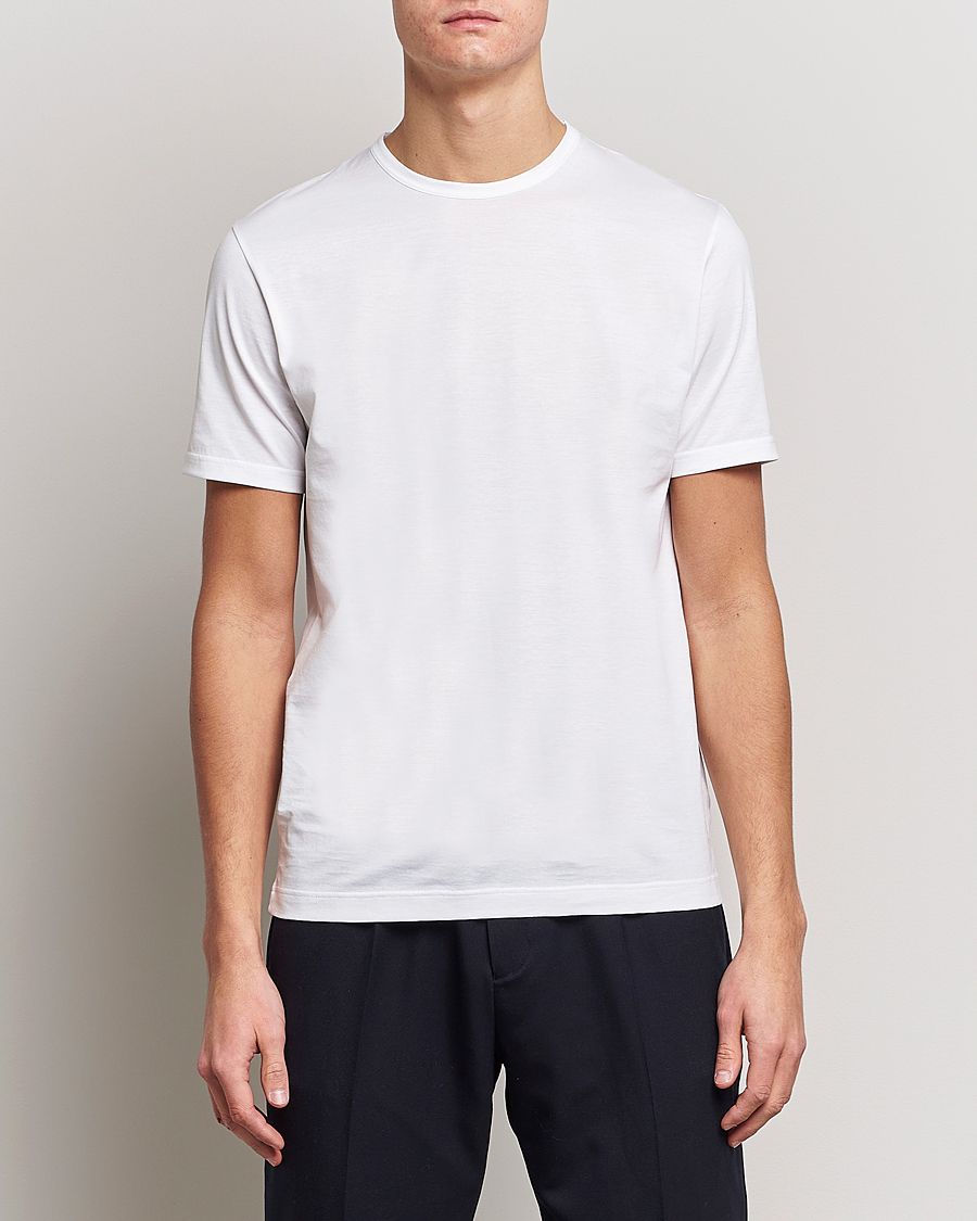 Mies | T-paidat | Sunspel | 2-Pack Crew Neck Q82 Cotton T-Shirt White & Black