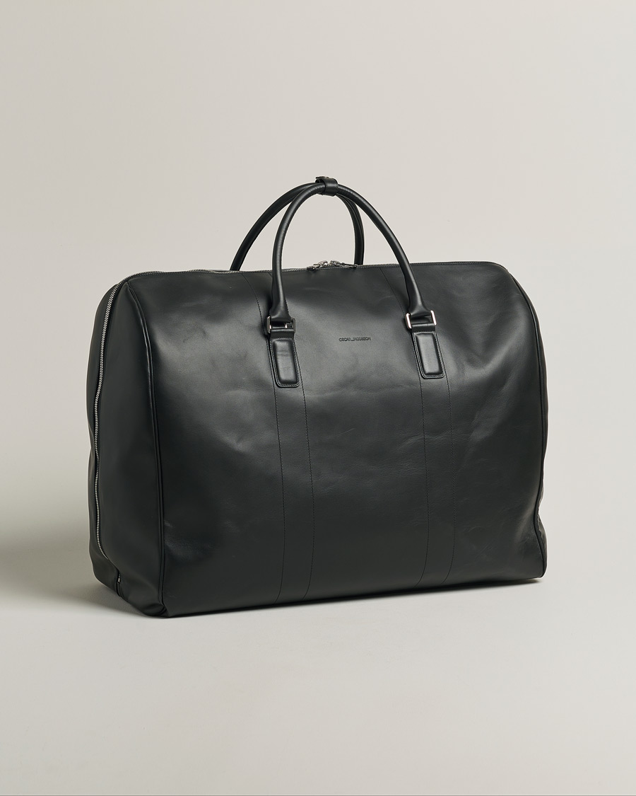 Mies | Oscar Jacobson Large Leather Weekendbag Black | Pre-owned | Oscar Jacobson Large Leather Weekendbag Black