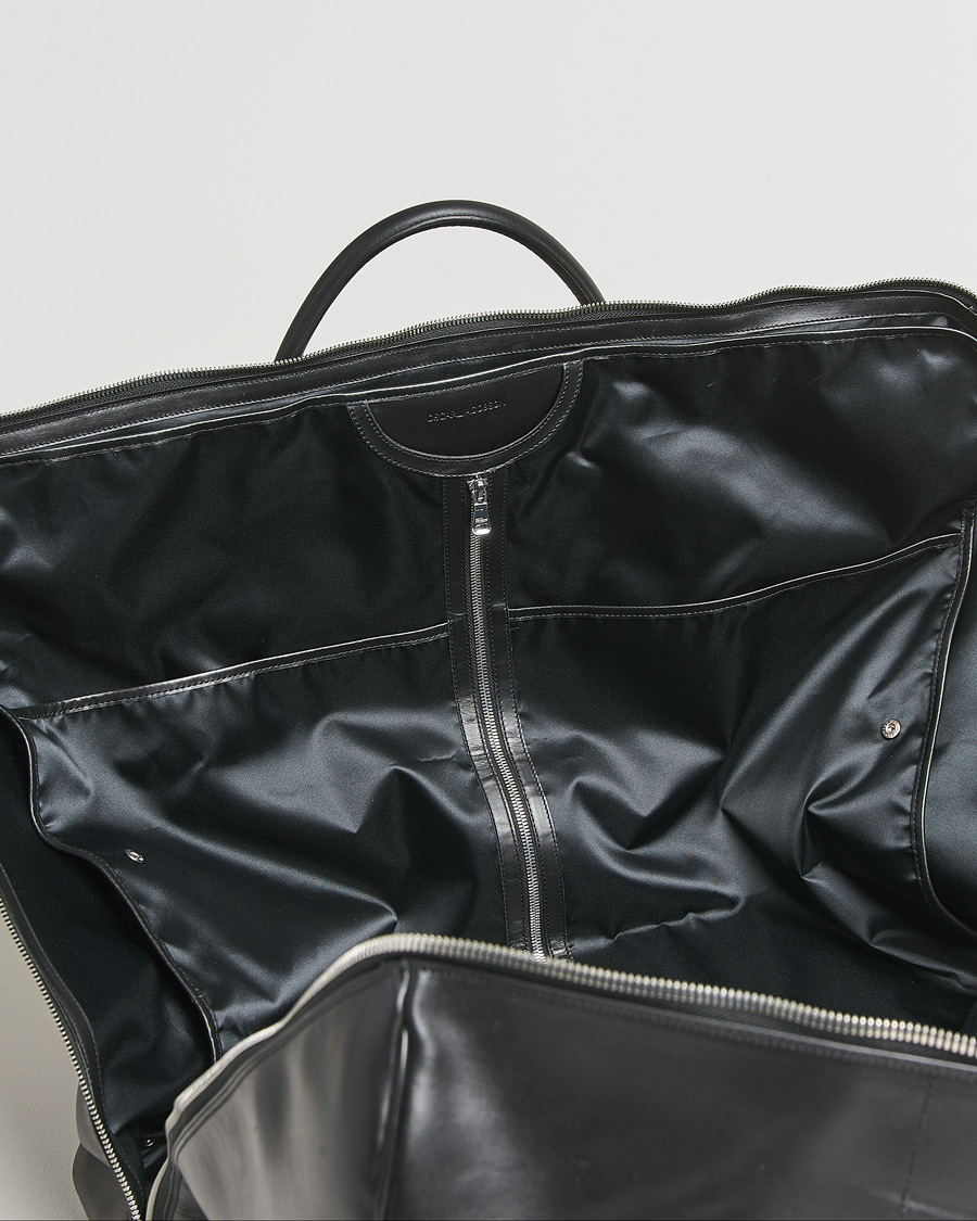 Mies | Oscar Jacobson Large Leather Weekendbag Black | Pre-owned | Oscar Jacobson Large Leather Weekendbag Black