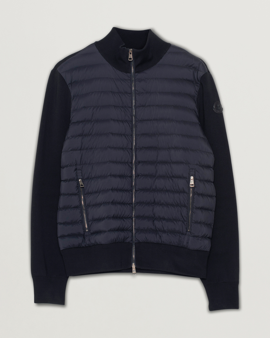 Mies | Puserot | Pre-owned | Moncler Cardigan Down Hybrid Navy
