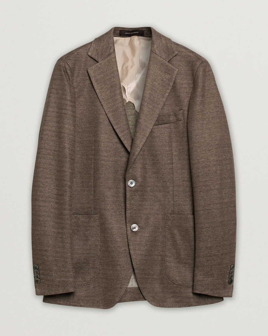 Mies | Pikkutakit | Pre-owned | Oscar Jacobson Egel Patch Linen Blazer Brown 50