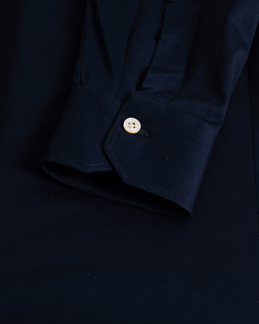 Mies | Kauluspaidat | Pre-owned | Kiton Cotton Jersey Shirt Navy